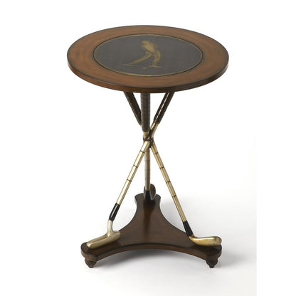 Nineteenth Hole Round Golf 20"W Side Table, Multi-Color
