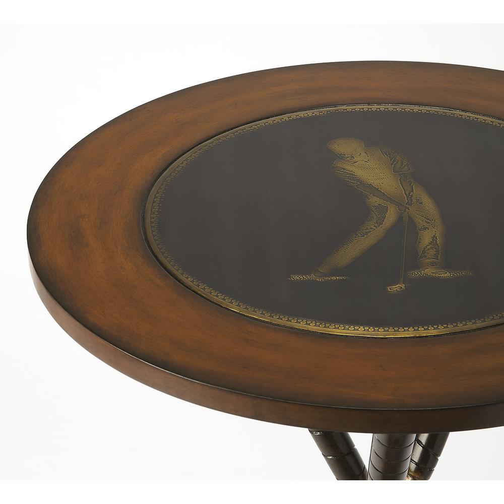 Nineteenth Hole Round Golf 20"W Side Table, Multi-Color