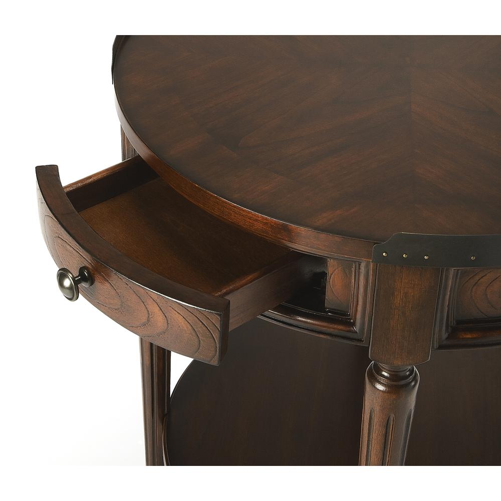 Sampson Side Table with Storage, Dark Brown