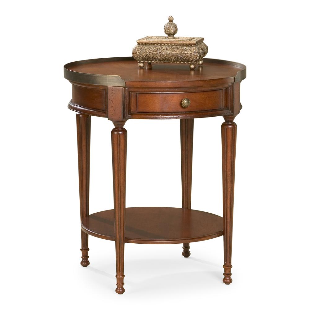 Sampson Side Table with Storage, Dark Brown