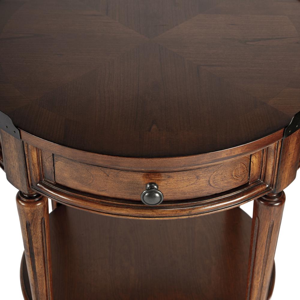 Sampson Side Table with Storage, Medium Brown