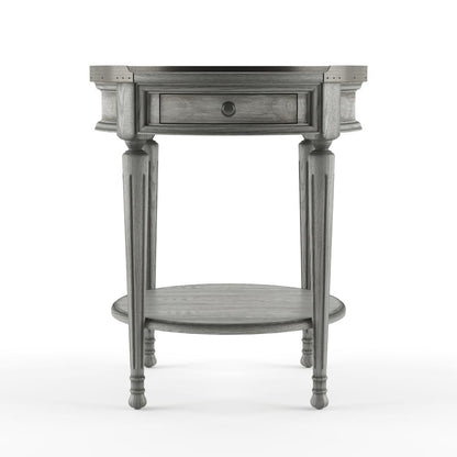 Sampson Side Table with Storage, Gray