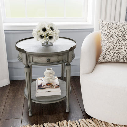 Sampson Side Table with Storage, Gray