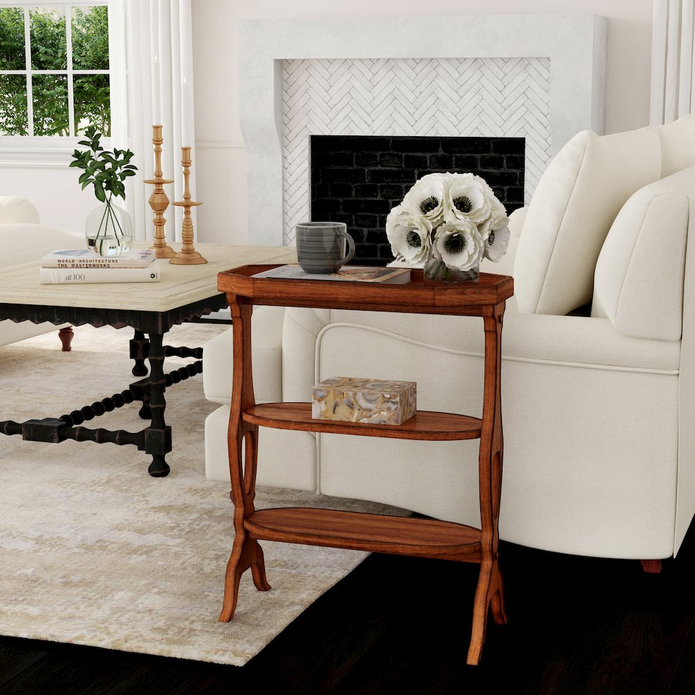 Hadley Side Table, Medium Brown