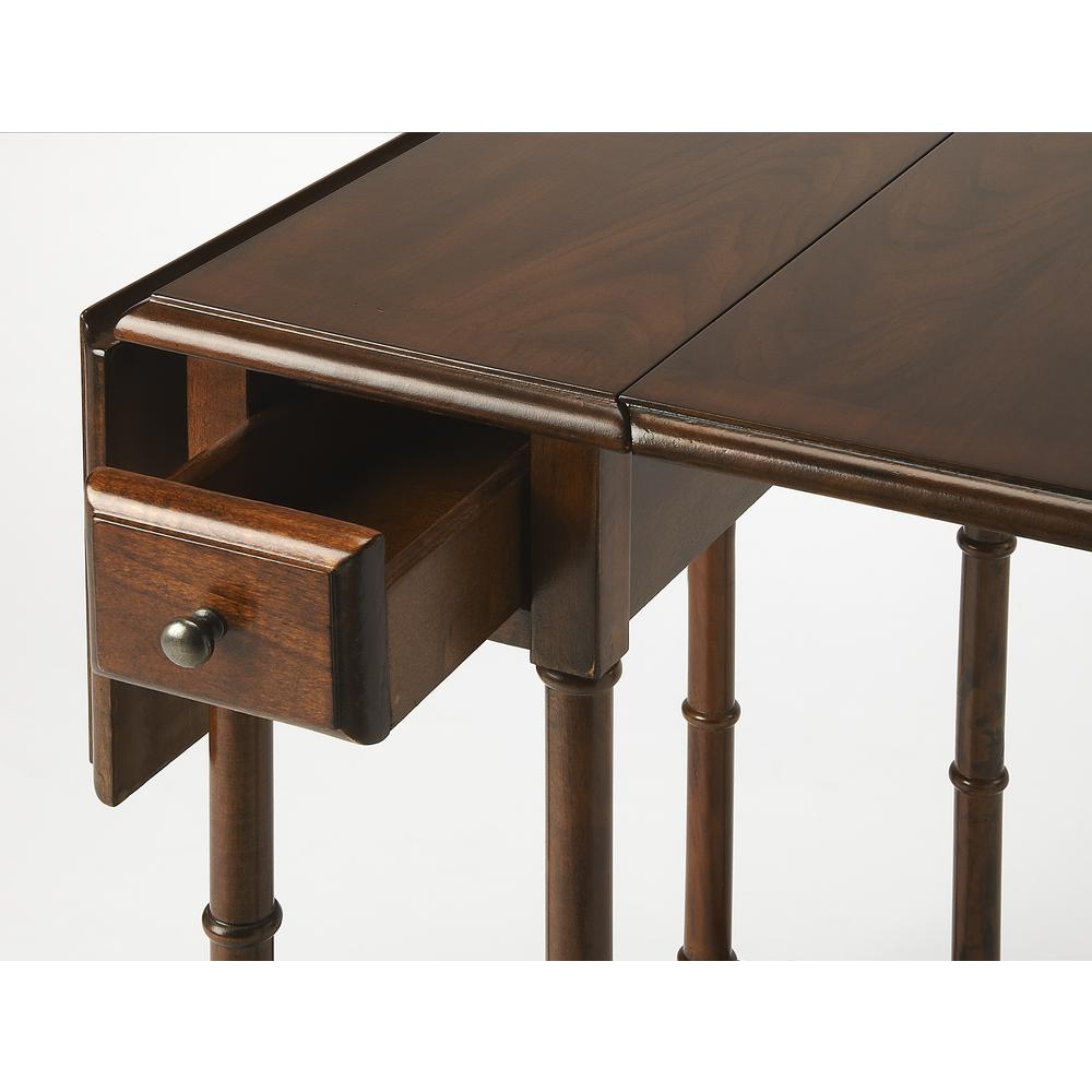 Darrow Drop-Leaf Side Table, Medium Brown