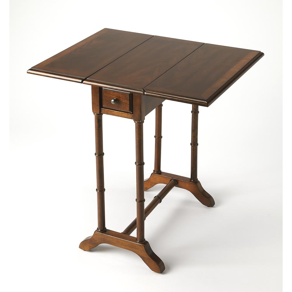 Darrow Drop-Leaf Side Table, Medium Brown