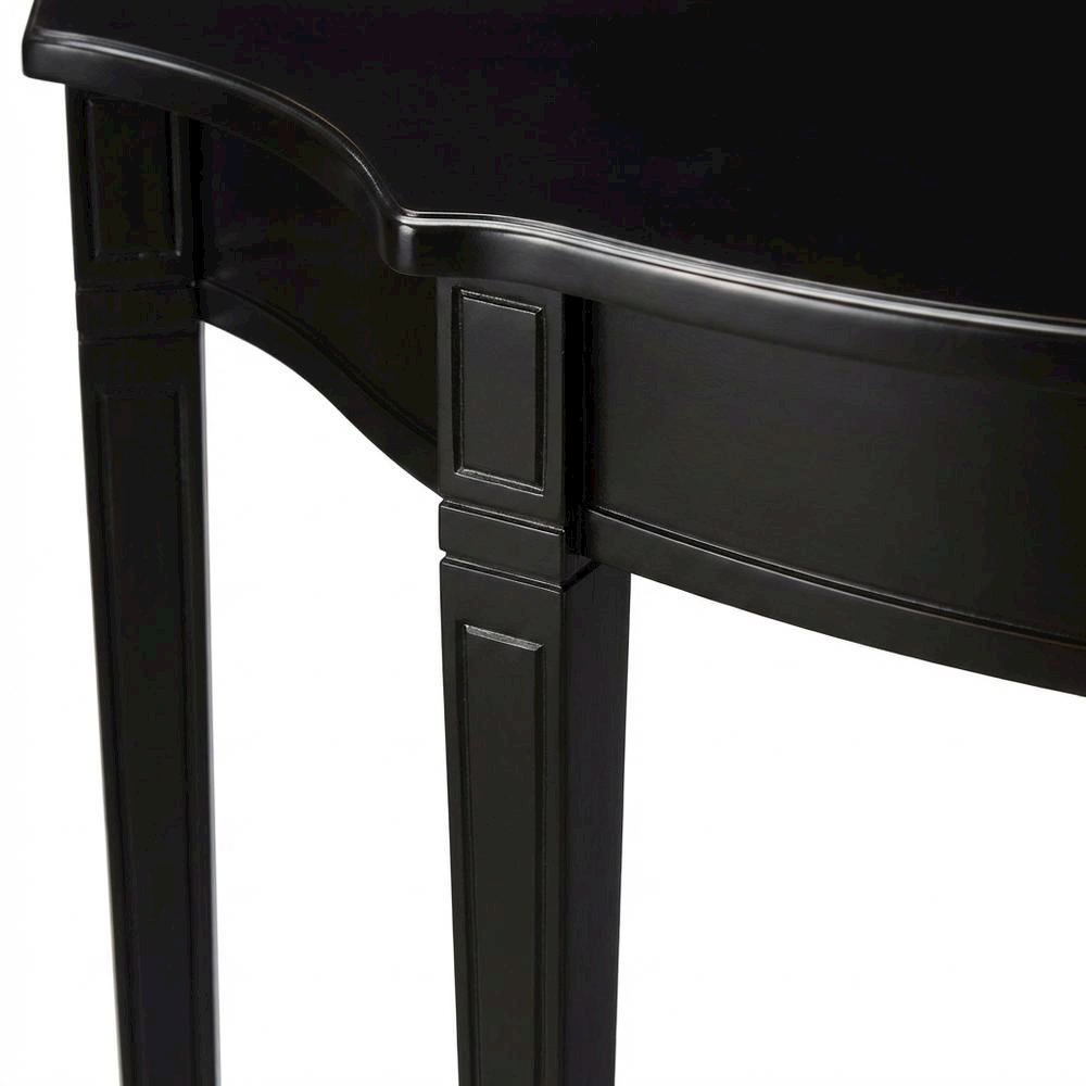 Demilune Console Table with Distressed Finish, Transitional Entryway Sofa Table