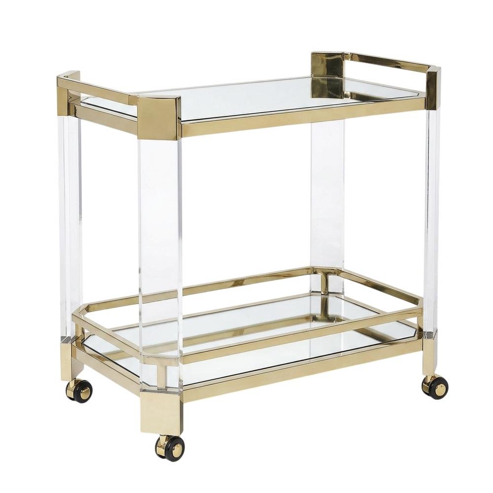 Modern Serving Cart with Storage, Contemporary Bar Cart for Kitchen Use
