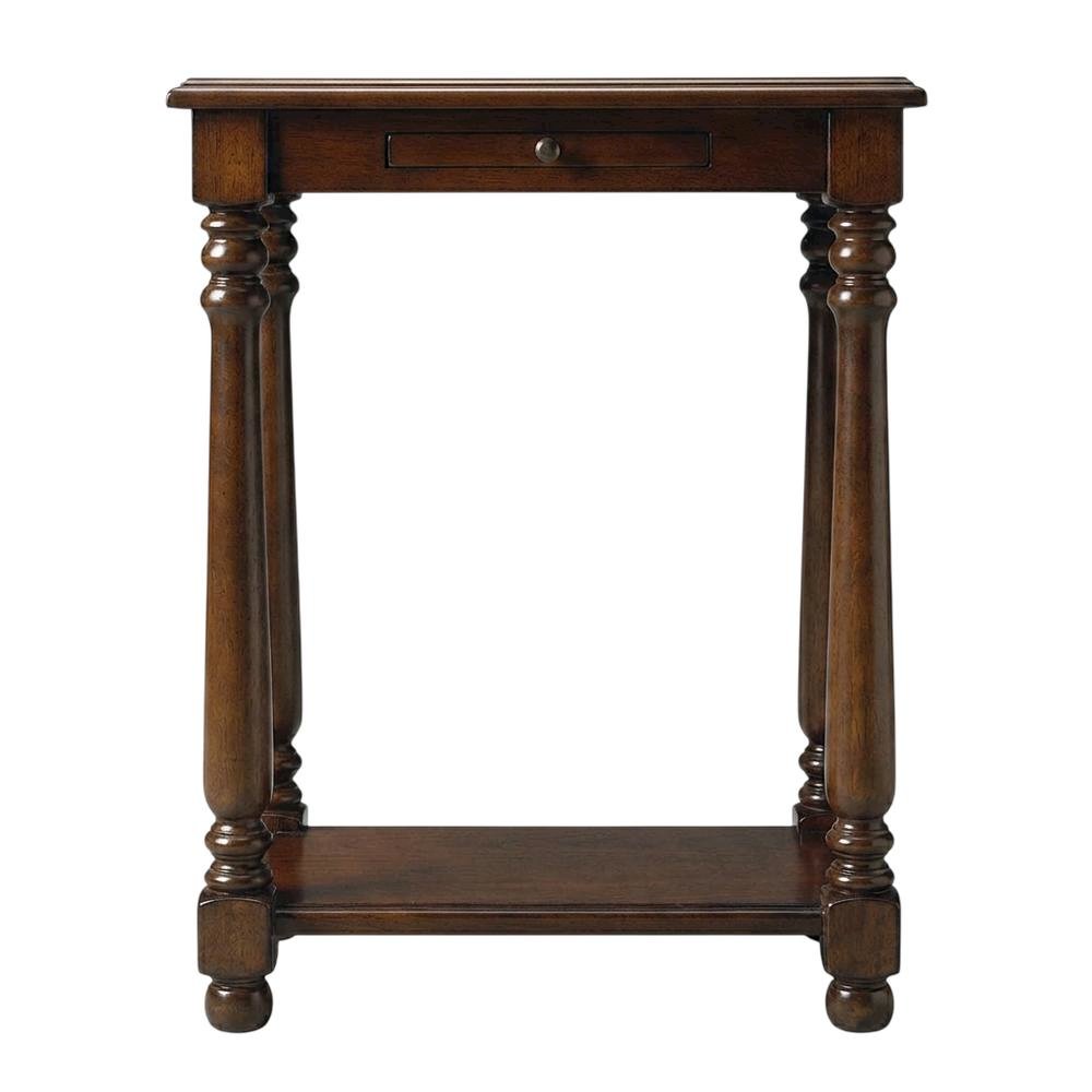 Traditional Chairside Table with Adjustable Shelf, Side Table, Cherry