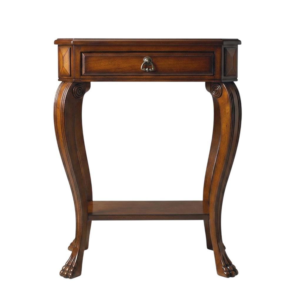 Traditional Console Table with Drawer for Entryway, Accent Sofa Table, Olive Ash