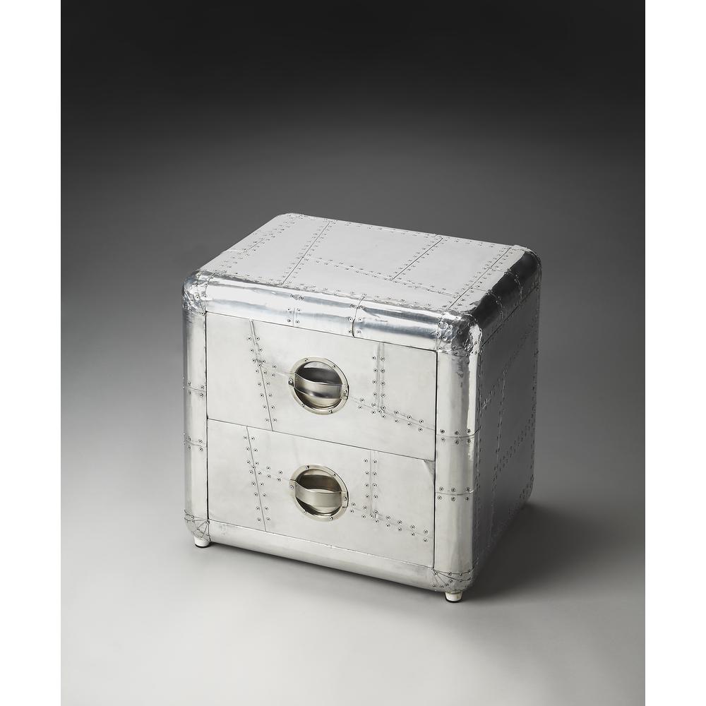Midway Aviator Side Table, Silver