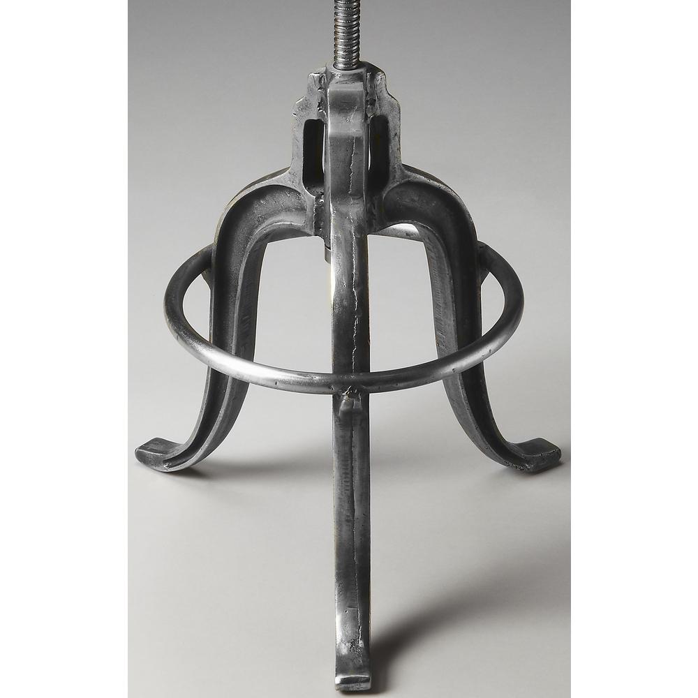 Parnell Adjustable Swivel Iron 22" Bar Stool, Silver