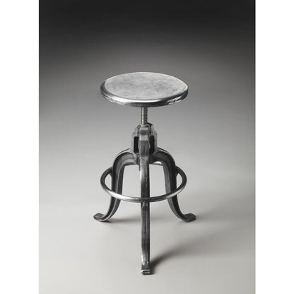 Parnell Adjustable Swivel Iron 22" Bar Stool, Silver
