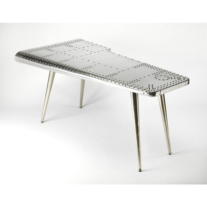 Midway Aviator Desk, Silver