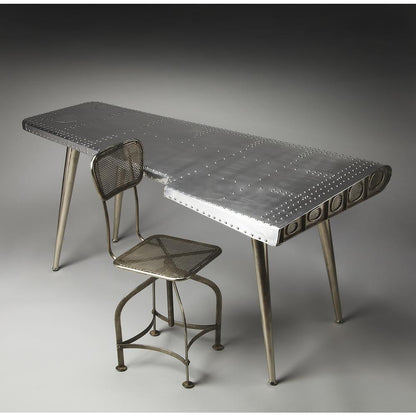Midway Aviator Desk, Silver