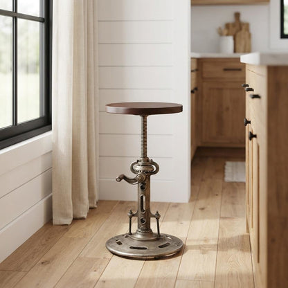 Industrial Bar Stool with Distressed Wood, Counter Stool for Kitchen Bar