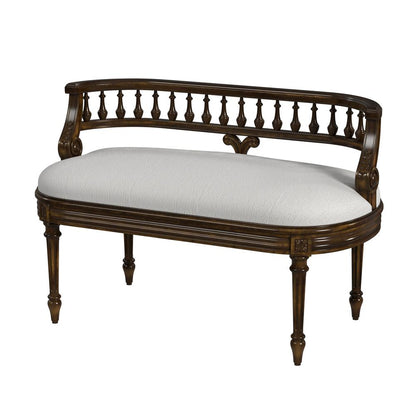 Hathaway 37" Upholstered Bench, Medium Brown