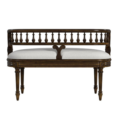 Hathaway 37" Upholstered Bench, Medium Brown