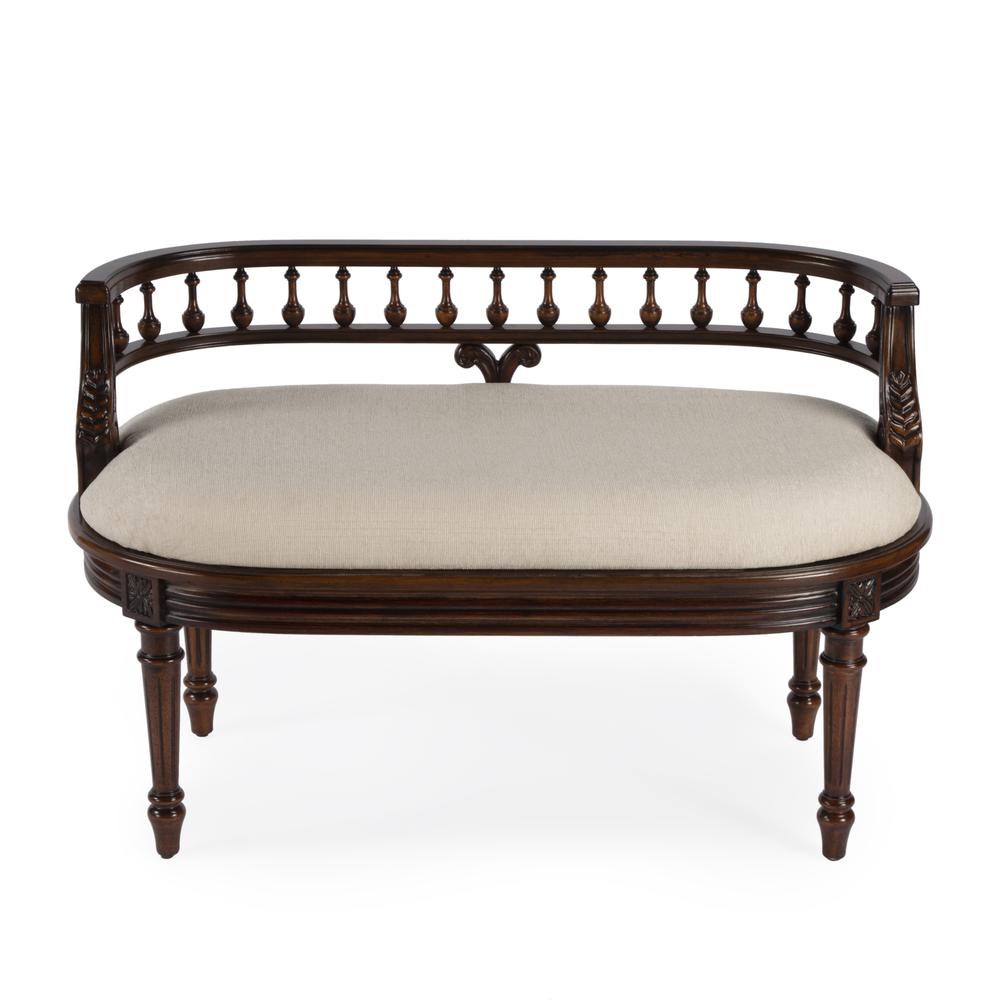 Hathaway 37" Upholstered Bench, Dark Brown