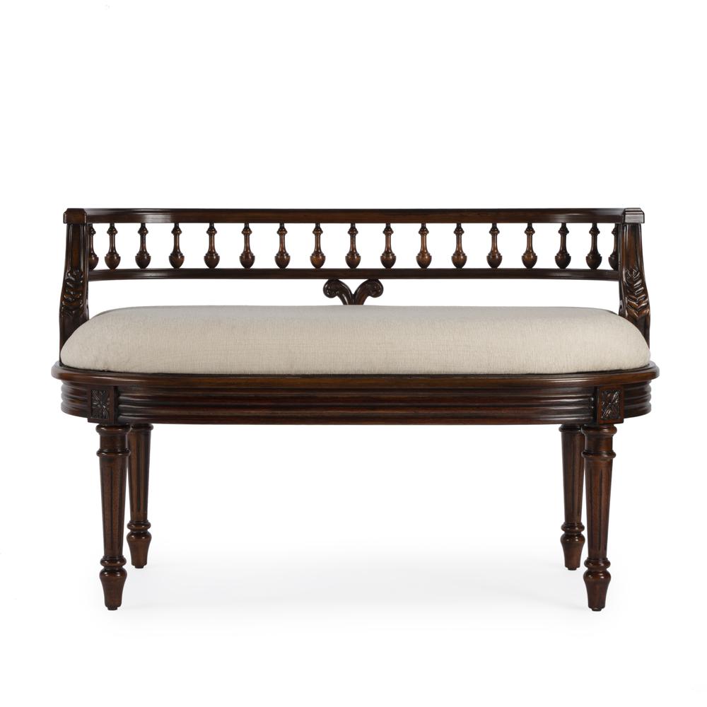 Hathaway 37" Upholstered Bench, Dark Brown