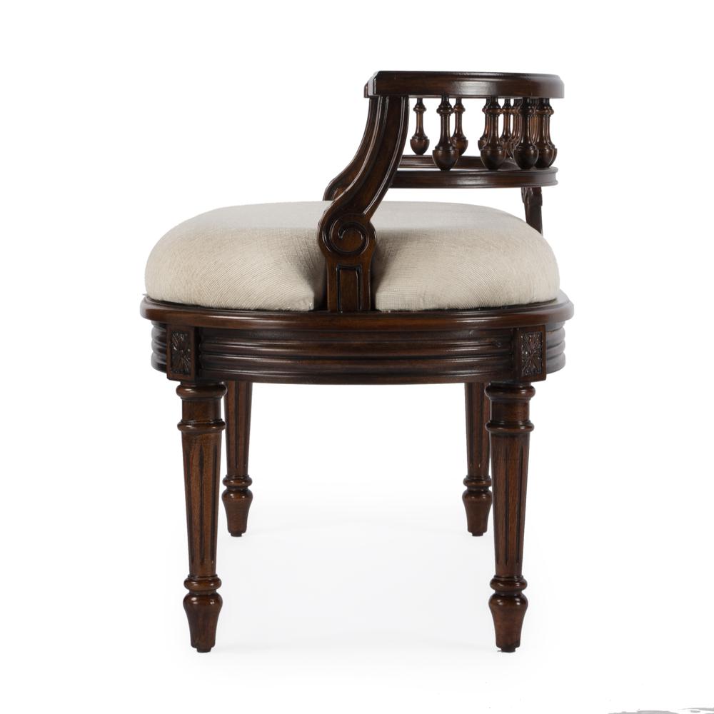 Hathaway 37" Upholstered Bench, Dark Brown