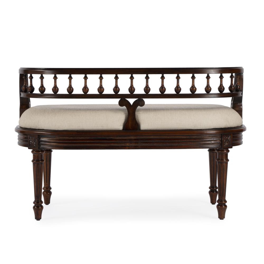 Hathaway 37" Upholstered Bench, Dark Brown