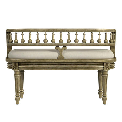 Hathaway 37" Upholstered Bench, Beige