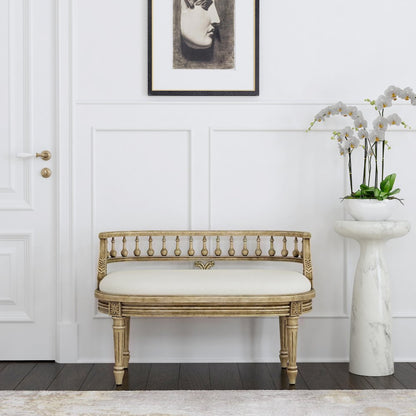 Hathaway 37" Upholstered Bench, Beige