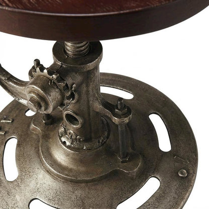 Industrial Bar Stool with Distressed Wood, Counter Stool for Kitchen Bar