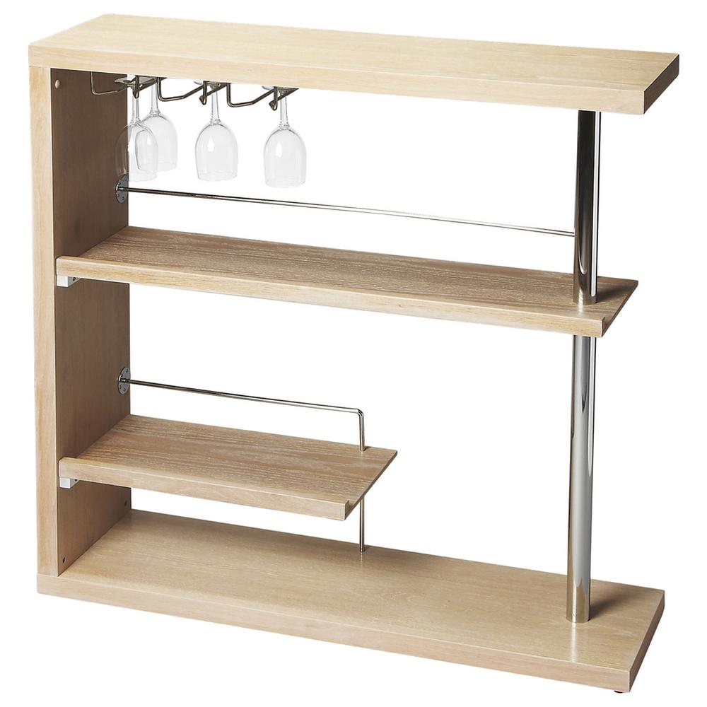 Broadway Modern Bar Cabinet, Light Brown