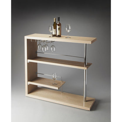 Broadway Modern Bar Cabinet, Light Brown