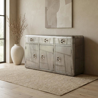 Industrial Console Cabinet with 3 Drawers, Entryway Accent Table for Living Room