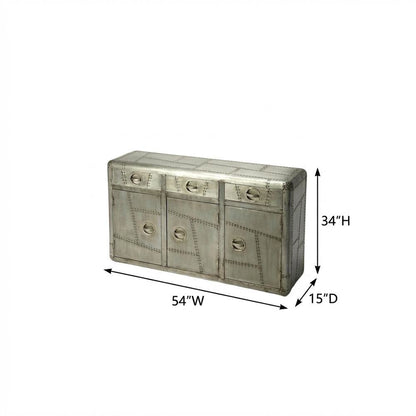 Industrial Console Cabinet with 3 Drawers, Entryway Accent Table for Living Room
