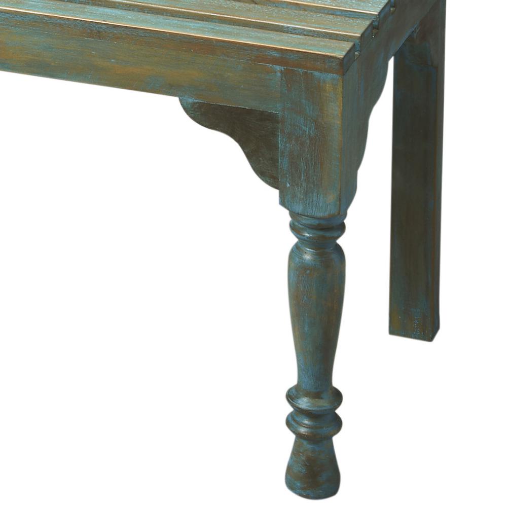 Roseland Solid Wood 30.25"W Bench, Blue