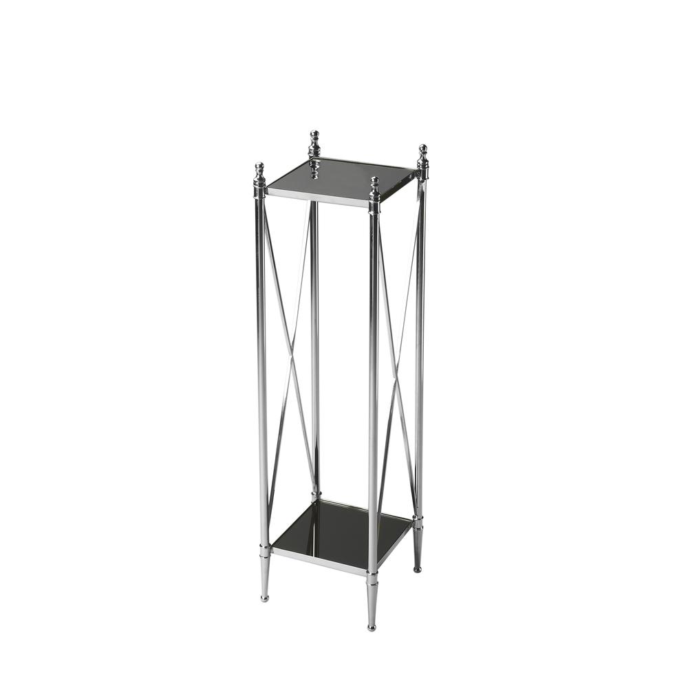 Deidre Glass & Metal Pedestal Plant Stand, Multi-Color