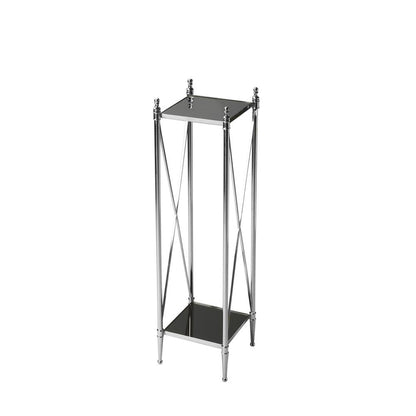 Deidre Glass & Metal Pedestal Plant Stand, Multi-Color