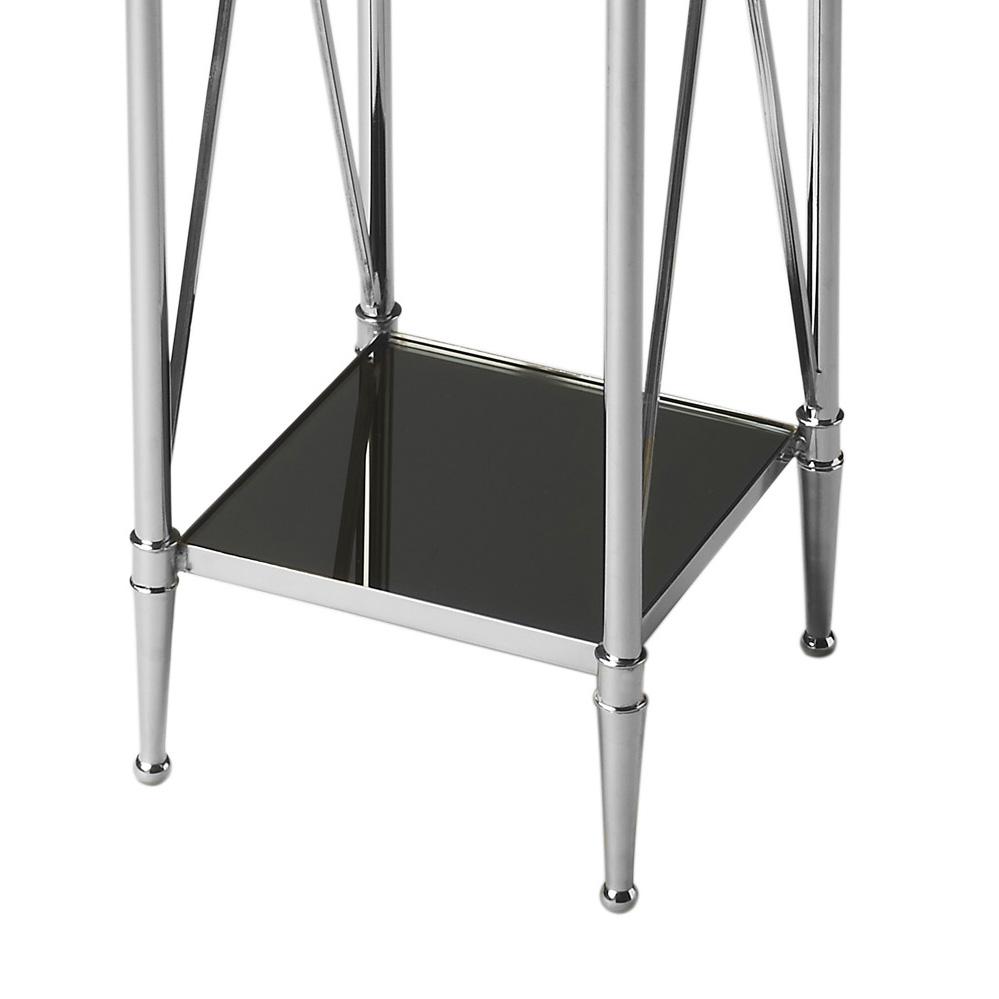 Deidre Glass & Metal Pedestal Plant Stand, Multi-Color