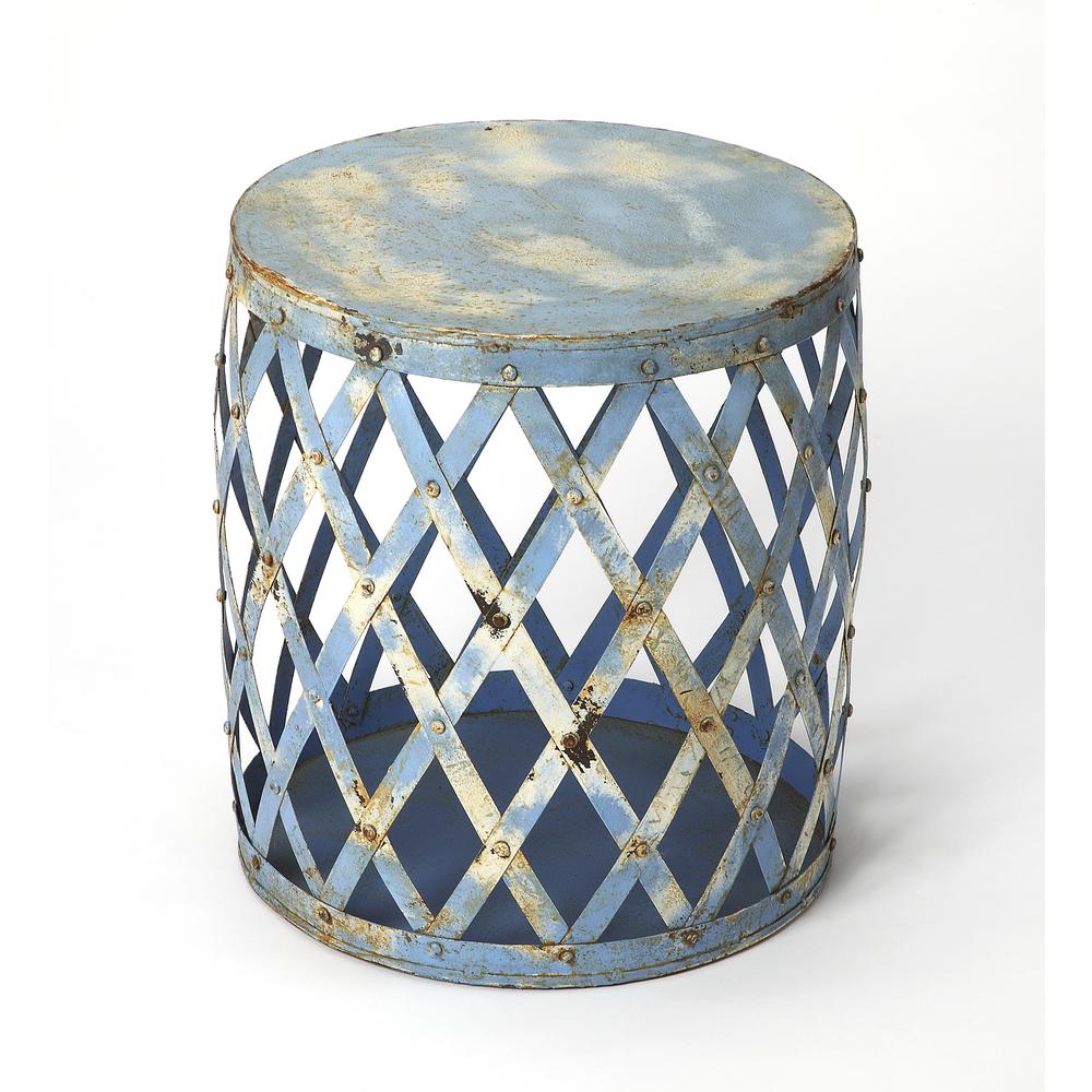 Bangor Iron Bunching Side Table, Blue