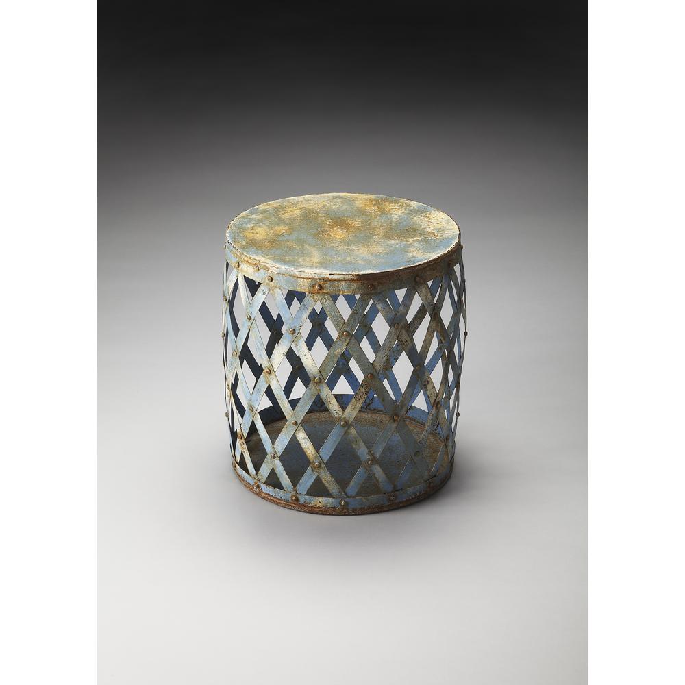 Bangor Iron Bunching Side Table, Blue