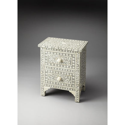 Vivienne Grey Bone Inlay Accent Chest, Gray