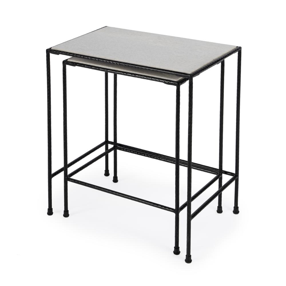 Carrera Nesting Tables, Black, Black and White
