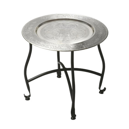 Moroccan Metal Tray Table, Multi-Color