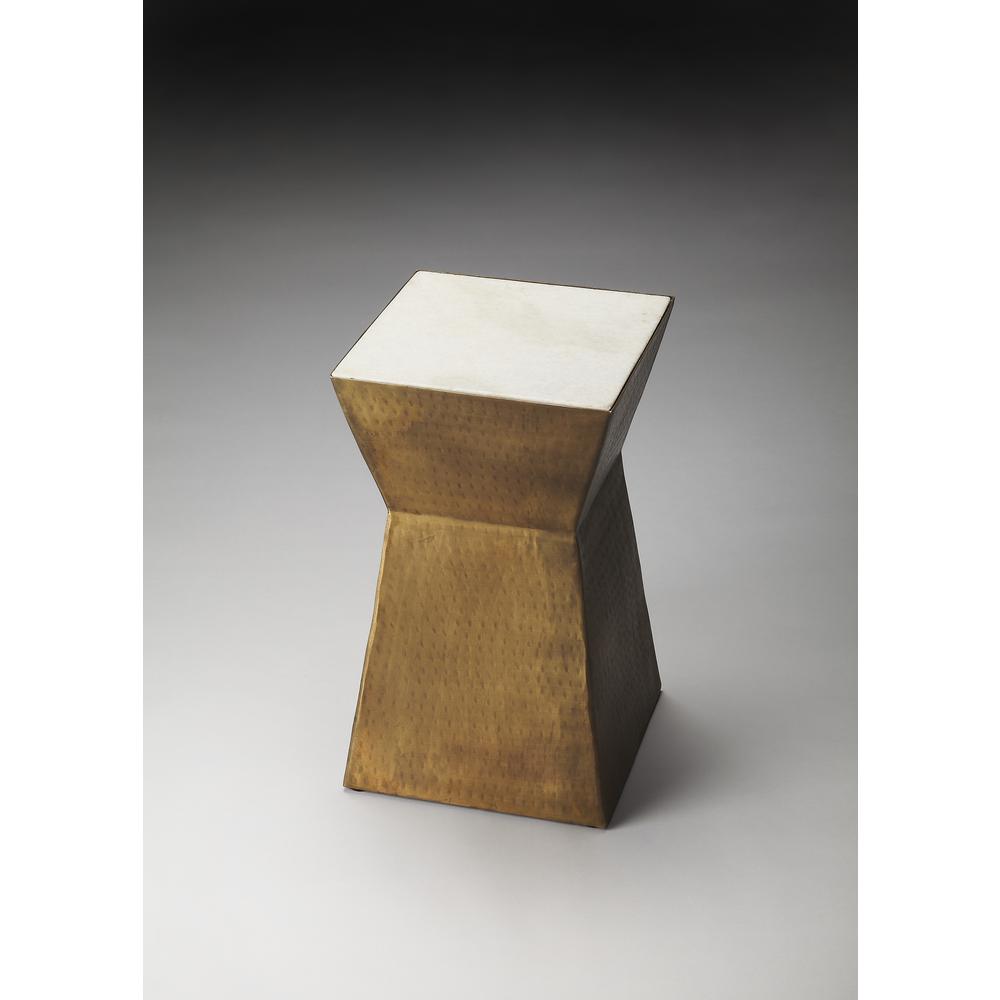 Asheville Marble & Metal Bunching  SideTable, Multi-Color