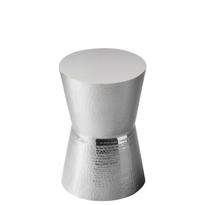 Dimple Round 12"W Side Table, Silver