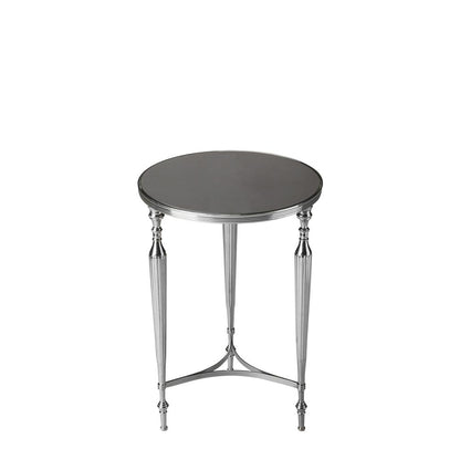 Ciara Round Glass 16.25" Side Table, Multi-Color
