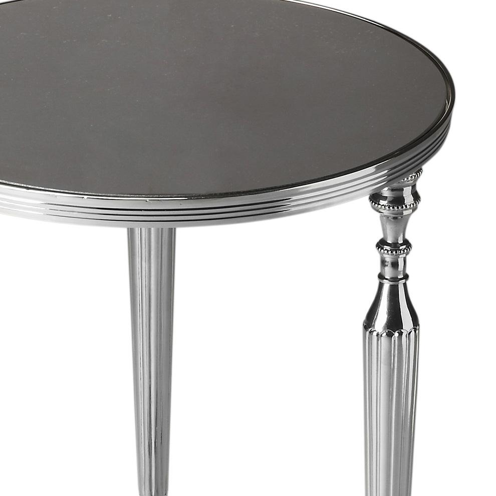 Ciara Round Glass 16.25" Side Table, Multi-Color