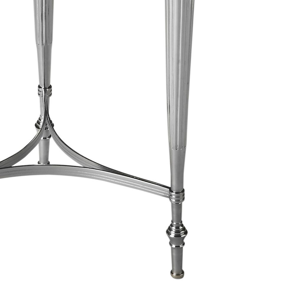 Ciara Round Glass 16.25" Side Table, Multi-Color