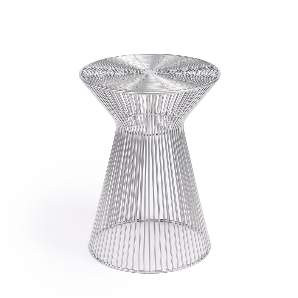 Greeley Metal Side Table, Silver