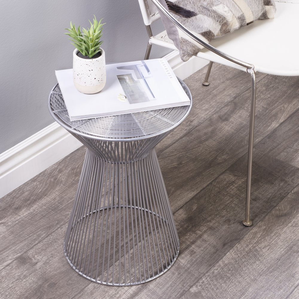 Greeley Metal Side Table, Silver