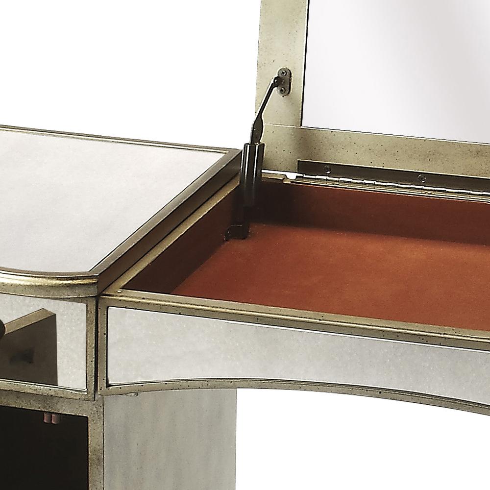 Celeste Mirrored Vanity Table, Silver